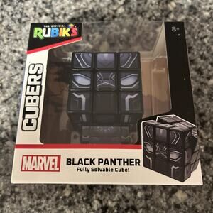 Rubik’s Cubers Marvel Black Panther Solvable Cube Puzzle w/ Display Stand NEW